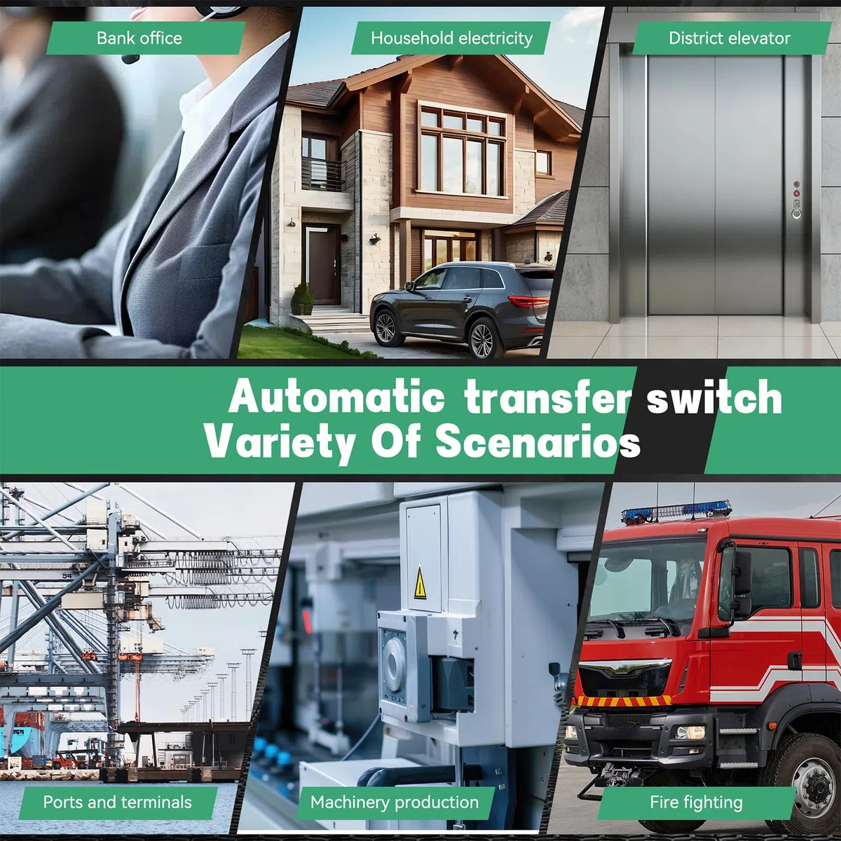 Interruttore di Trasferimento ATS 63A 220V Monofase Automatico, Switch con Protezione Sovratensione Sottotensione Regolabile e Display LED, Commutatore per Gruppo Elettrogeno e Rete Elettrica